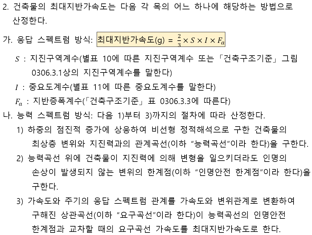 2. 건축물의 최대지반가속도